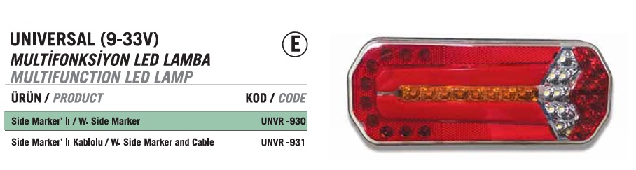MULTIFONKSIYONLU LED 12 V - 24 V LAMBA SAG